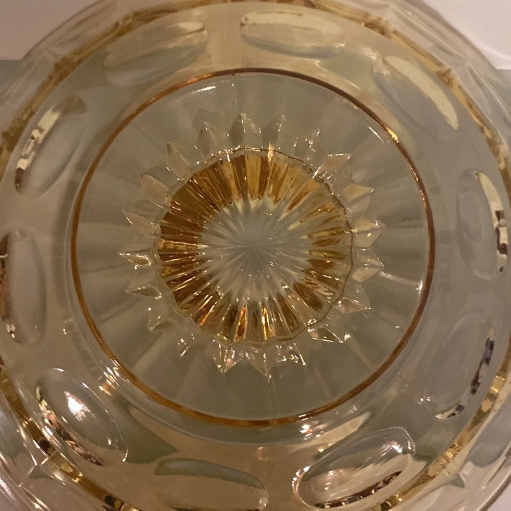 Vintage Imperial Glass of Ohio Amber Footed Pedestal Bowl
